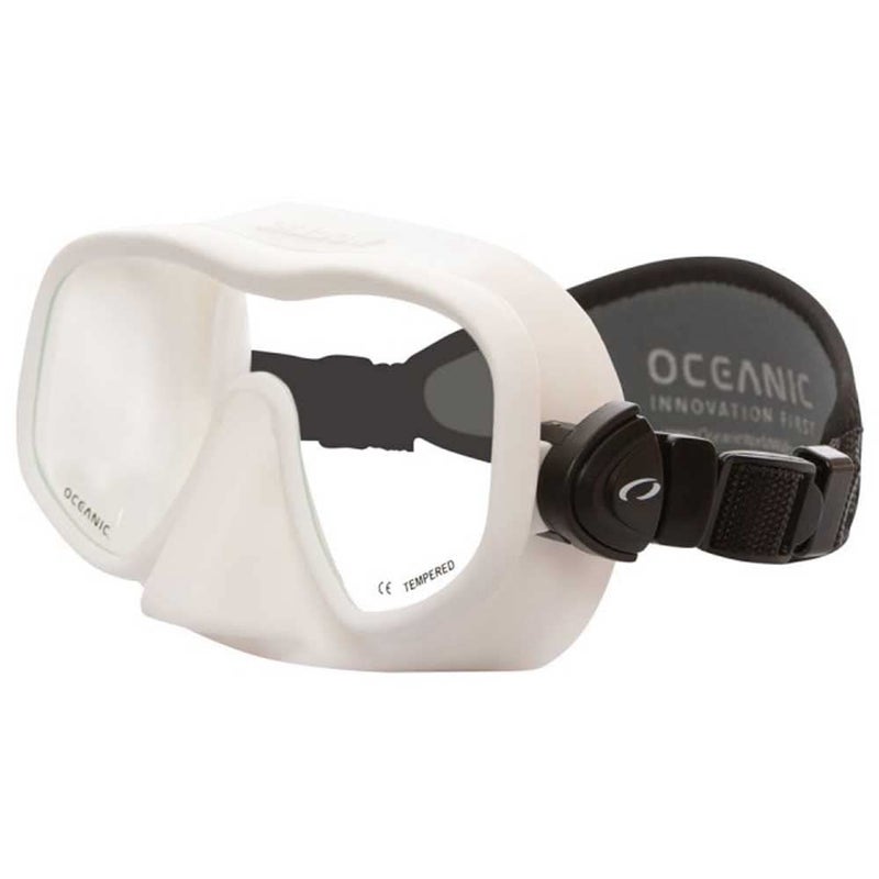 OCEANIC Shadow Mask| Perfect for Scuba Diving & Snorkeling | Framless, Provides Incredible Field of Vision | Comfortable | White
